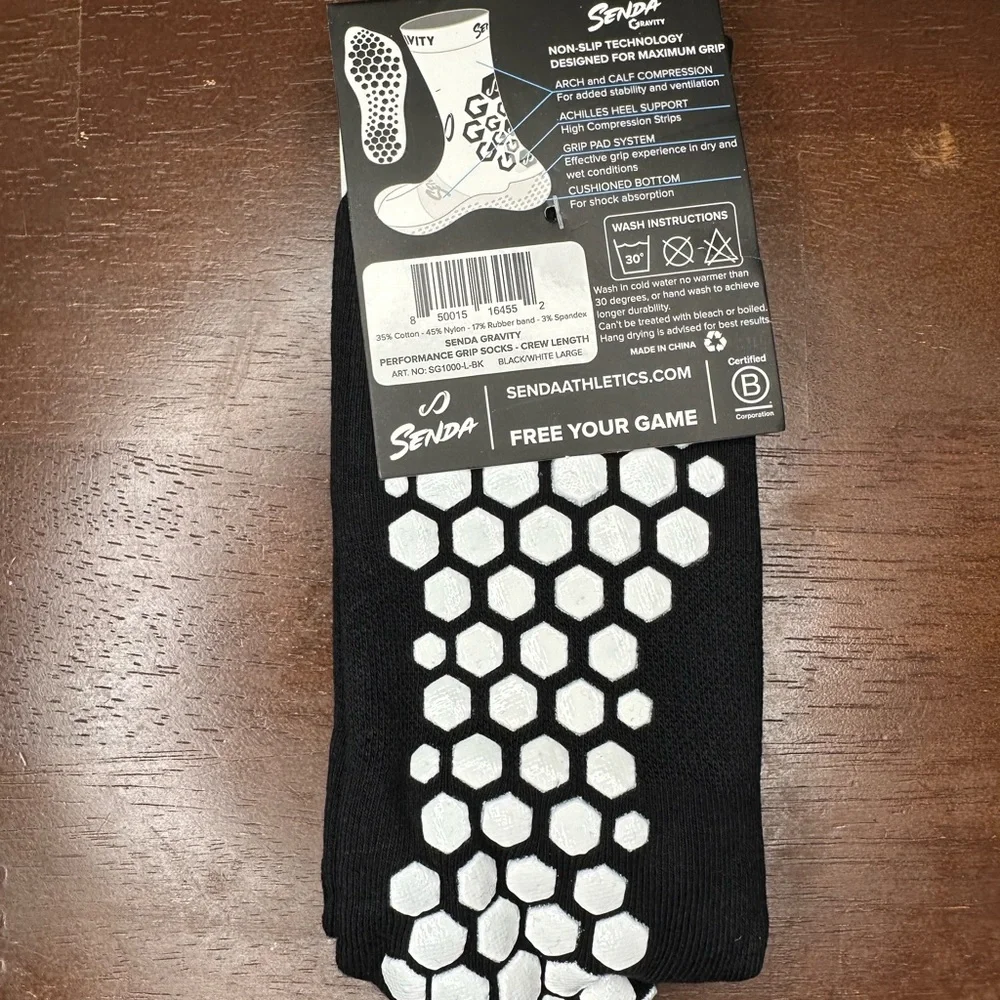 Sendra Black and White Athletic Socks Performance Comfort - Picture 2 of 2